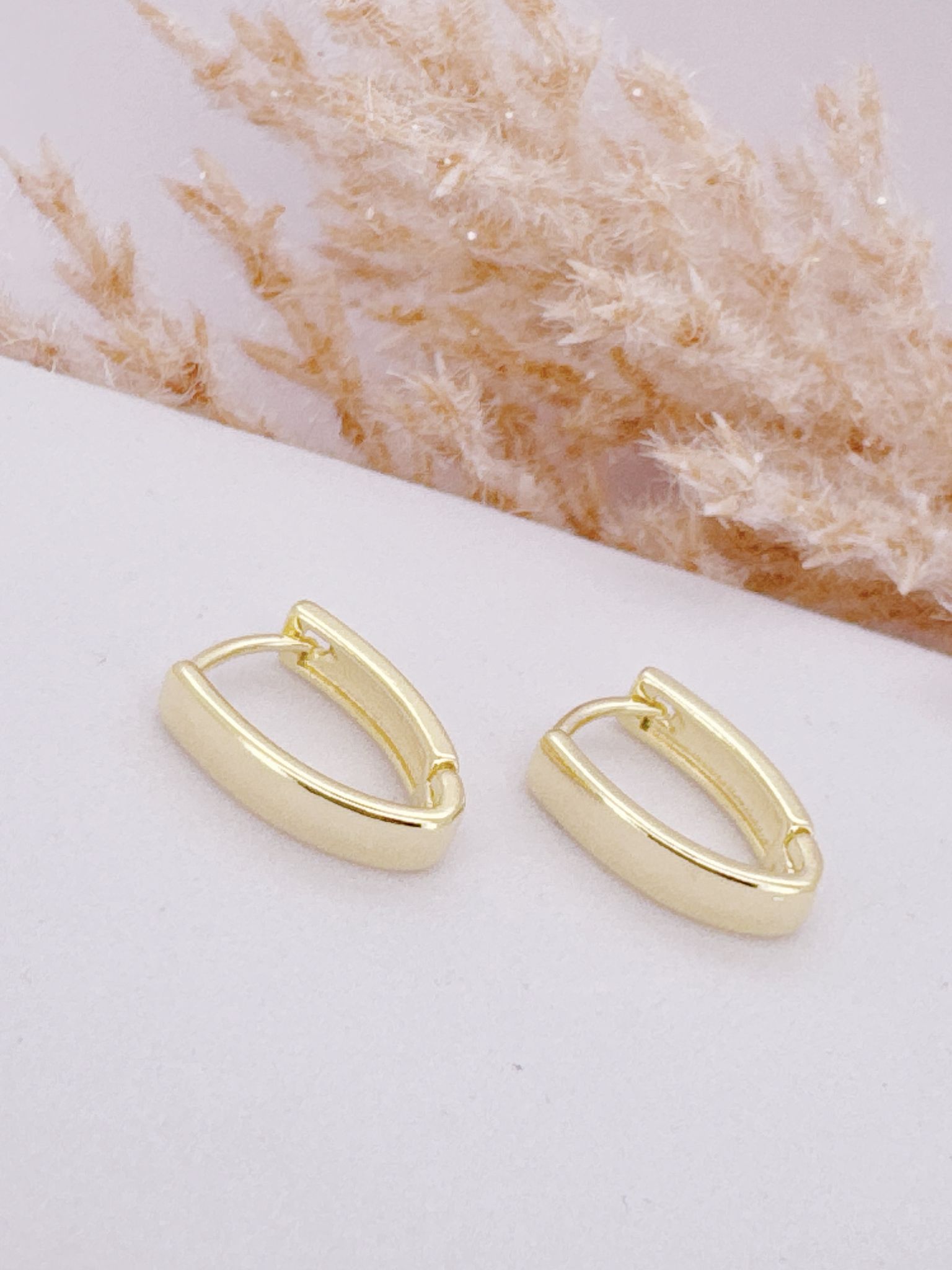 0080- V-SHOPED HOOP EARRING