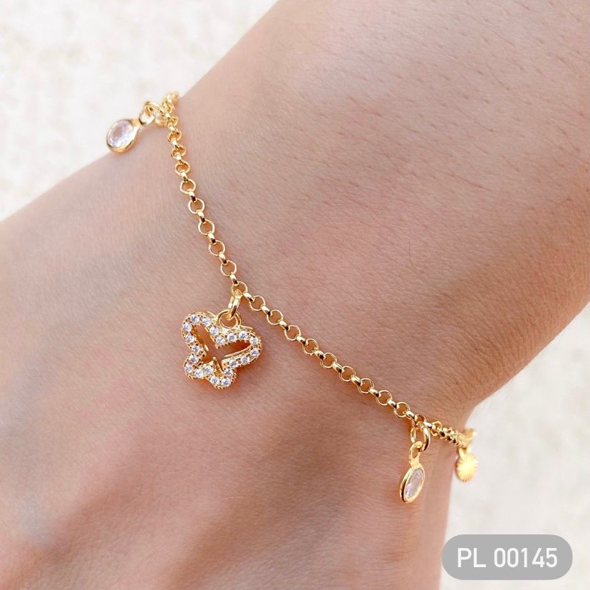 0100 - BUTTERFLY WITH ZIRCONIAS BRACELET