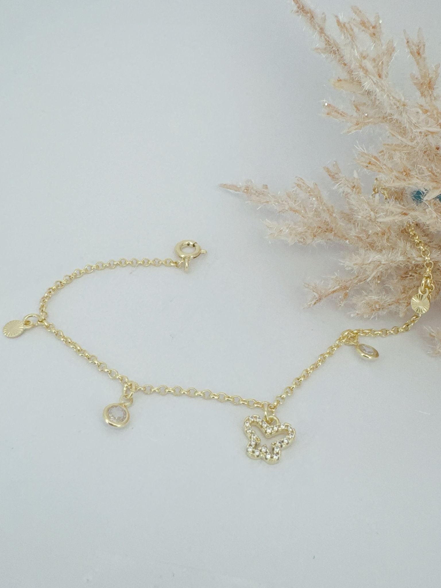 0100 - BUTTERFLY WITH ZIRCONIAS BRACELET